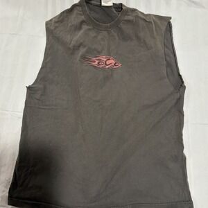 Vtg Cut Off Sleeves Orange County Choppers Gray T Shirt Grunge Biker